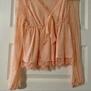 Mia Ami Light Pink Ruffle Blouse